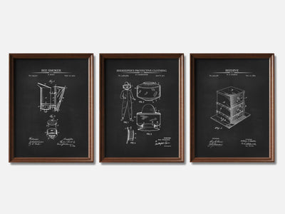 Beekeeping Patent Print Set of 3 mockup - A_t10063-V1-PC_F+WA-SS_3-PS_11x14-C_cha variant