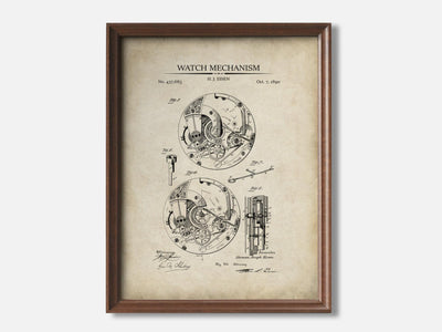 Watch Mechanism 1 Walnut - Parchment mockup