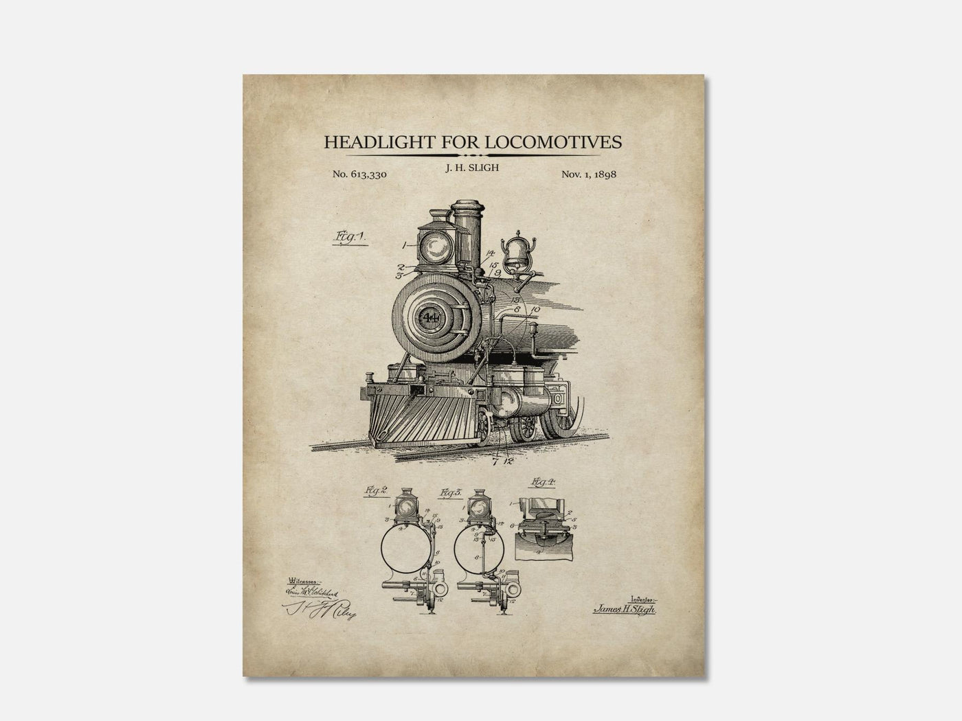 Locomotive Headlight Patent Print mockup - A_t10033.2-V1-PC_AP-SS_1-PS_5x7-C_par