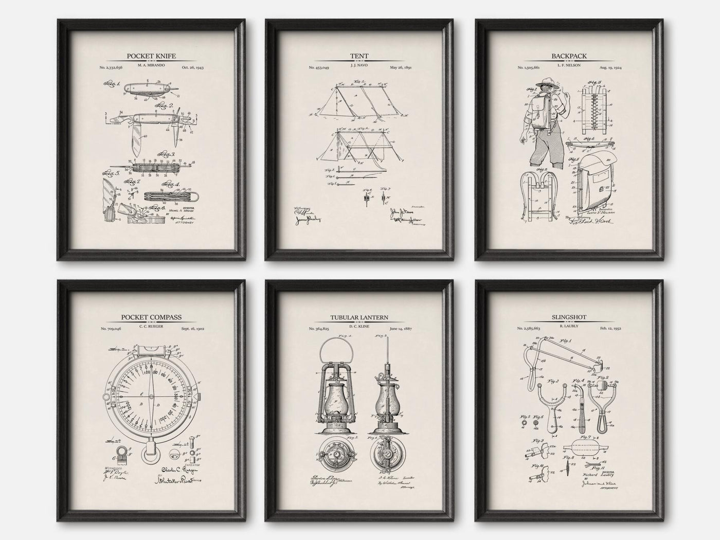 Boy Scout Patent Prints - Set of 6 mockup - A_t10165-V1-PC_F+B-SS_6-PS_5x7-C_ivo variant