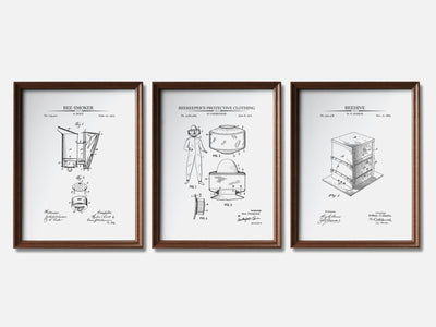 Beekeeping Patent Print Set of 3 mockup - A_t10063-V1-PC_F+WA-SS_3-PS_11x14-C_whi variant