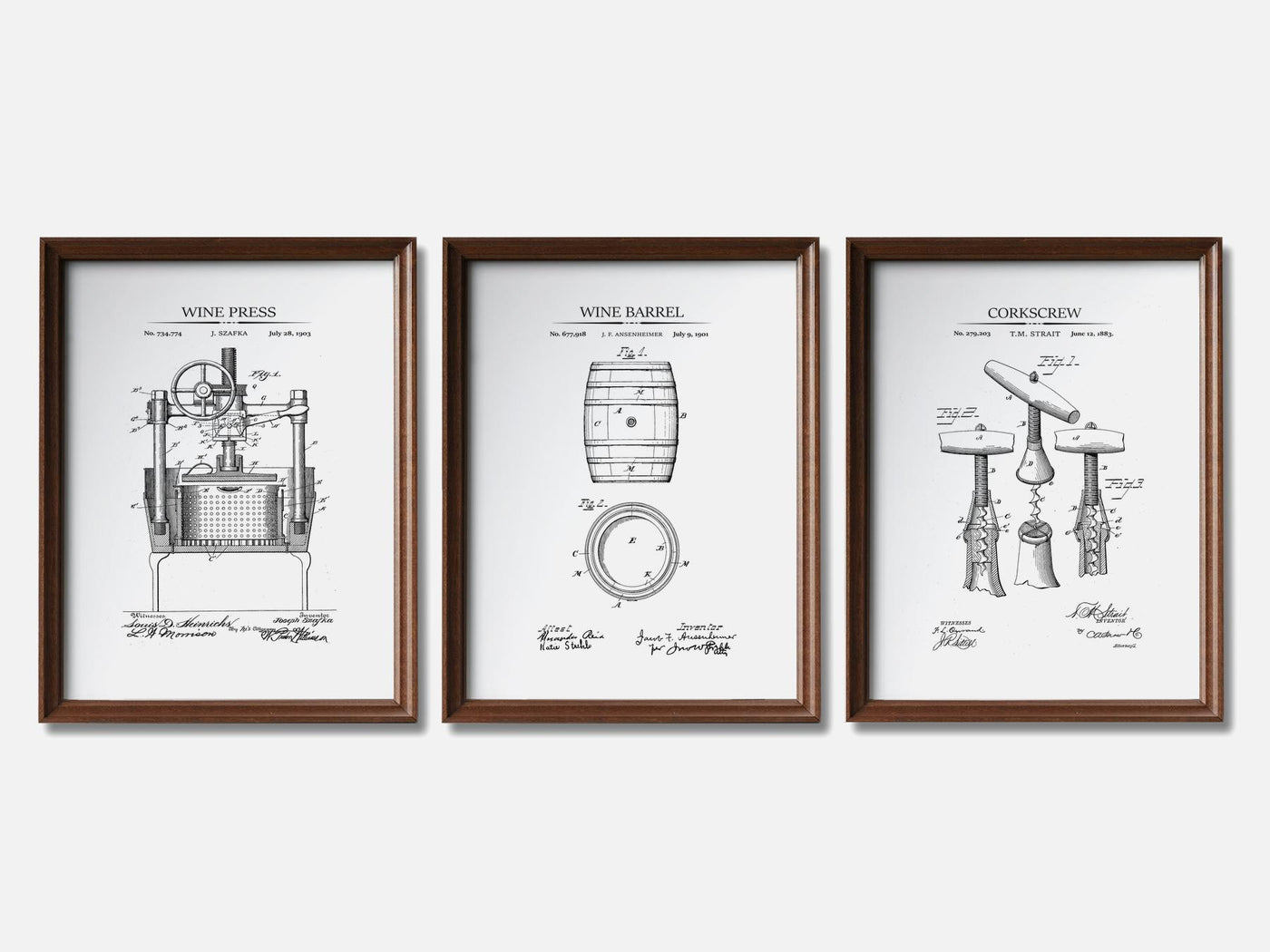 Wine Patent Print Set of 3 mockup - A_t10053-V1-PC_F+WA-SS_3-PS_11x14-C_whi variant