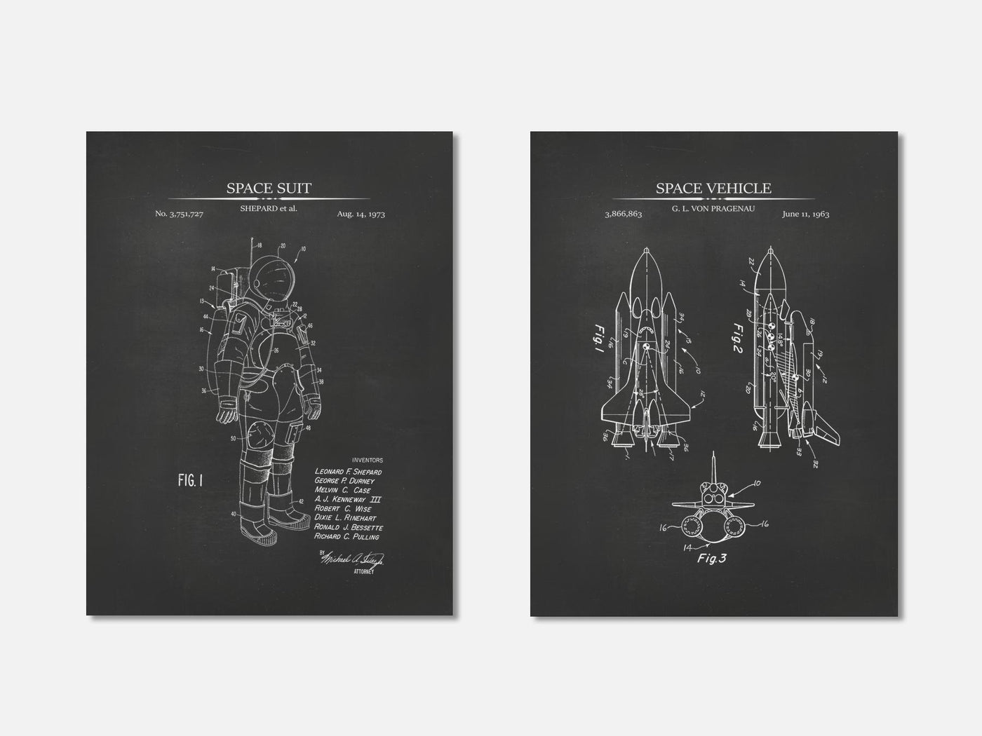 Astronaut Patent Print Set of 2 mockup - A_t10130-V1-PC_AP-SS_2-PS_11x14-C_cha variant