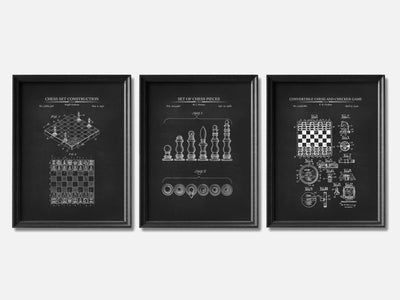 Chess Patent Print Set of 3 mockup - A_t10085-V1-PC_F+B-SS_3-PS_11x14-C_cha variant