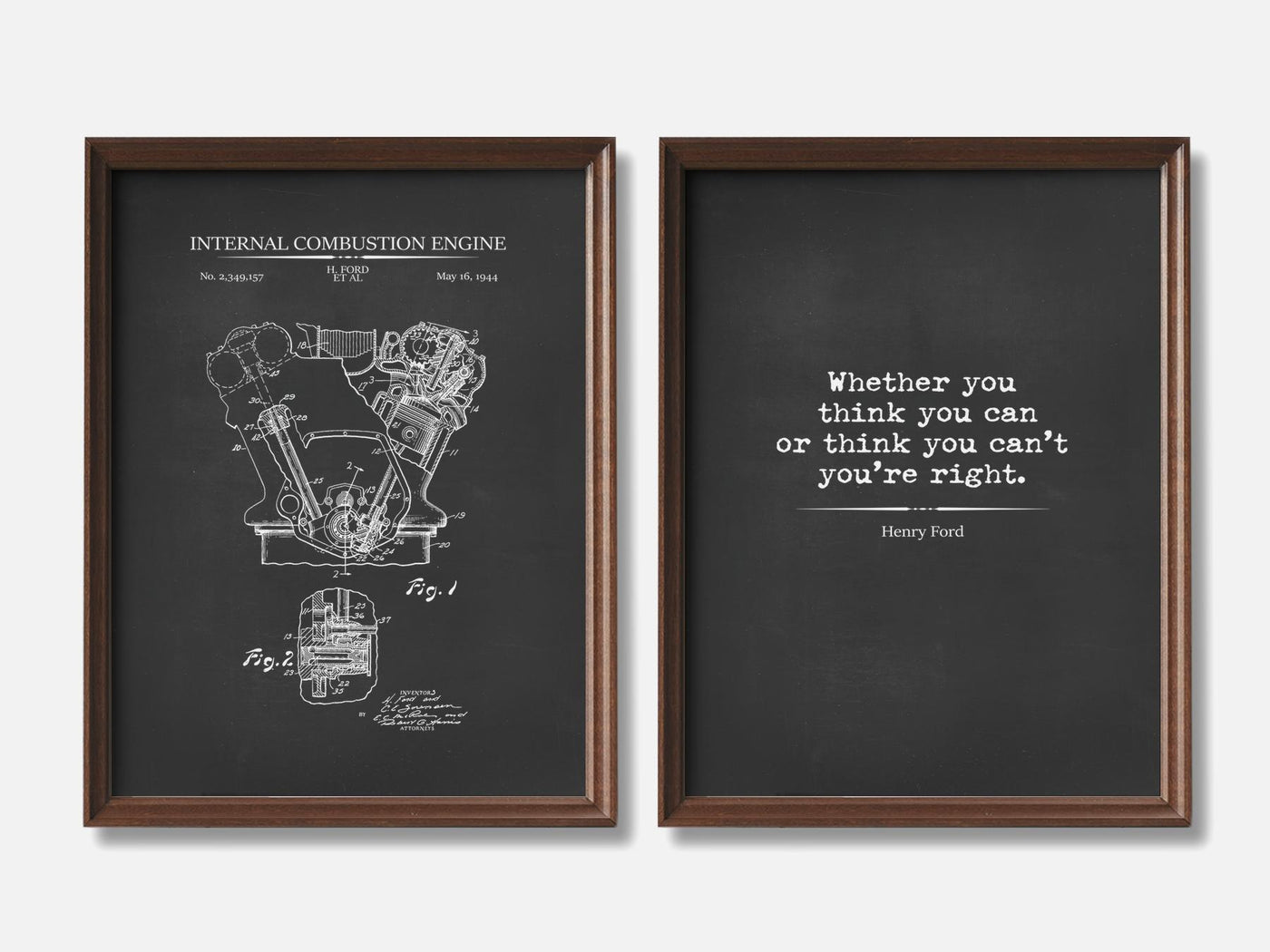Ford Patent & Quote Prints - Set of 2 mockup - A_t10154-V1-PC_F+WA-SS_2-PS_11x14-C_cha variant
