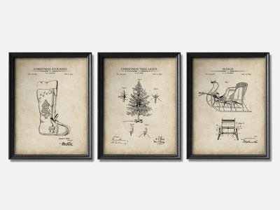 Christmat Patent Print Set of 3 mockup - A_t10019-V1-PC_F+B-SS_3-PS_11x14-C_par variant