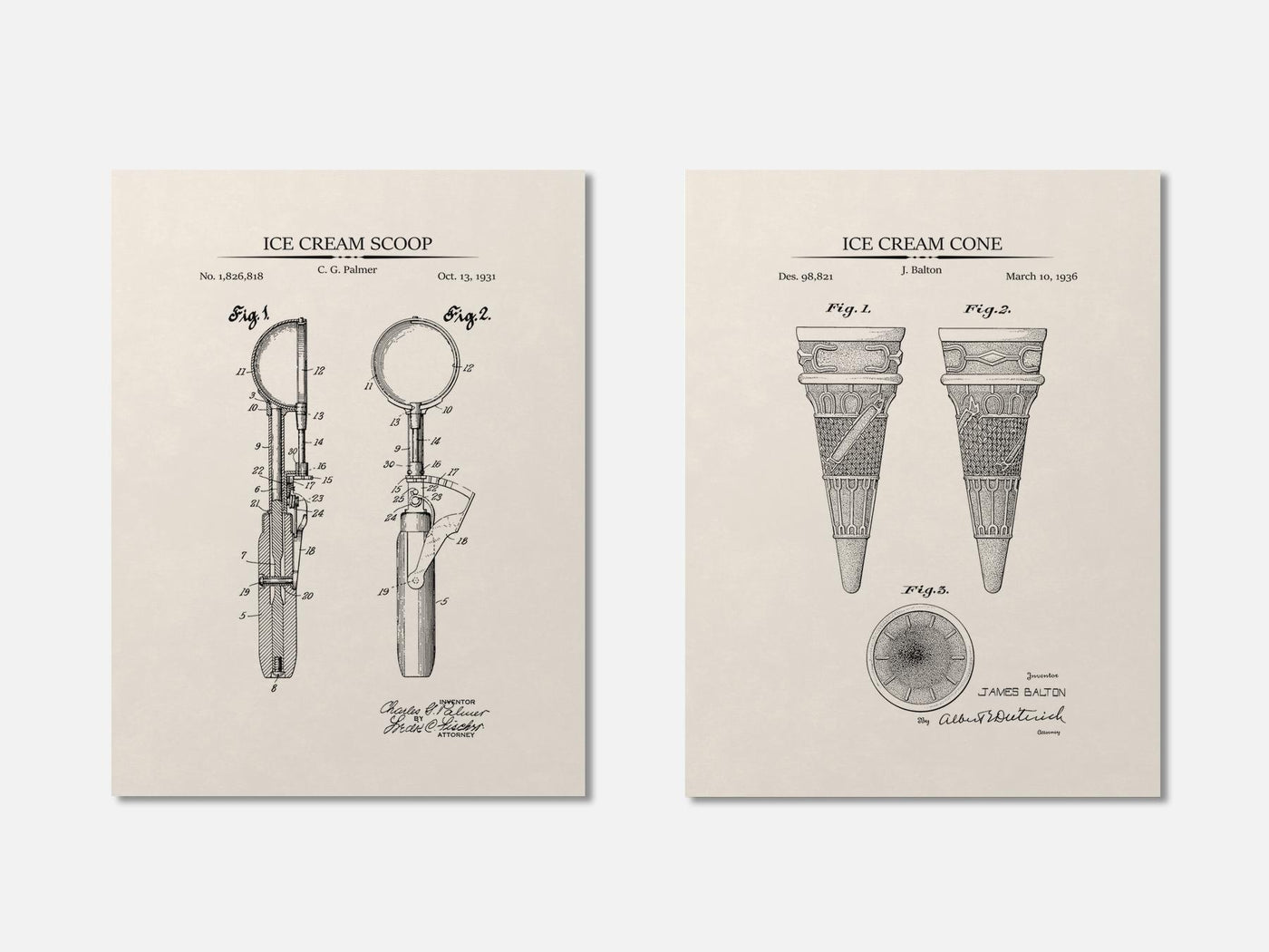 Ice Cream Patent Print Set of 2 mockup - A_t10081-V1-PC_AP-SS_2-PS_11x14-C_ivo variant
