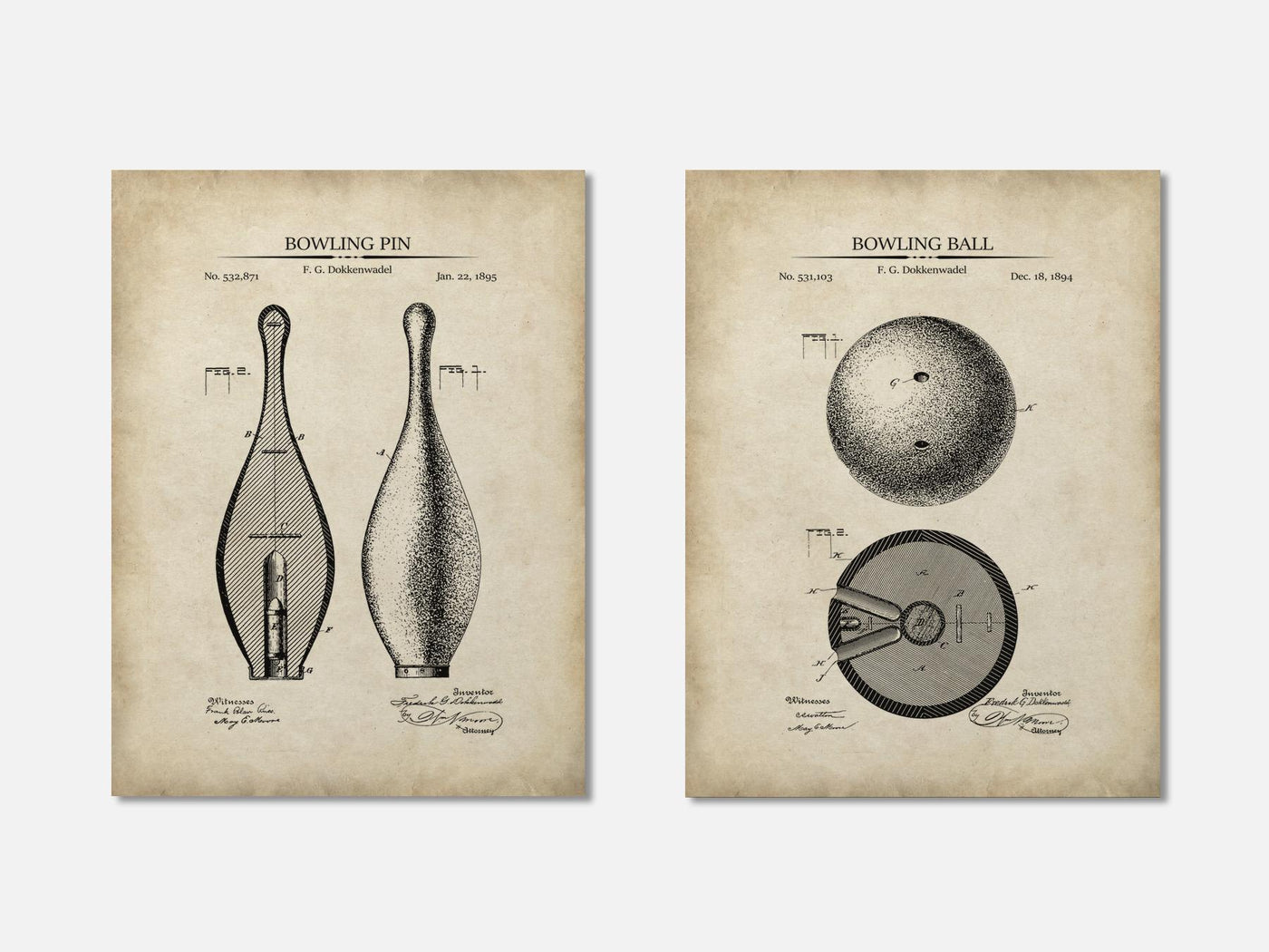 Bowling Patent Print Set of 2 mockup - A_t10124-V1-PC_AP-SS_2-PS_11x14-C_par variant