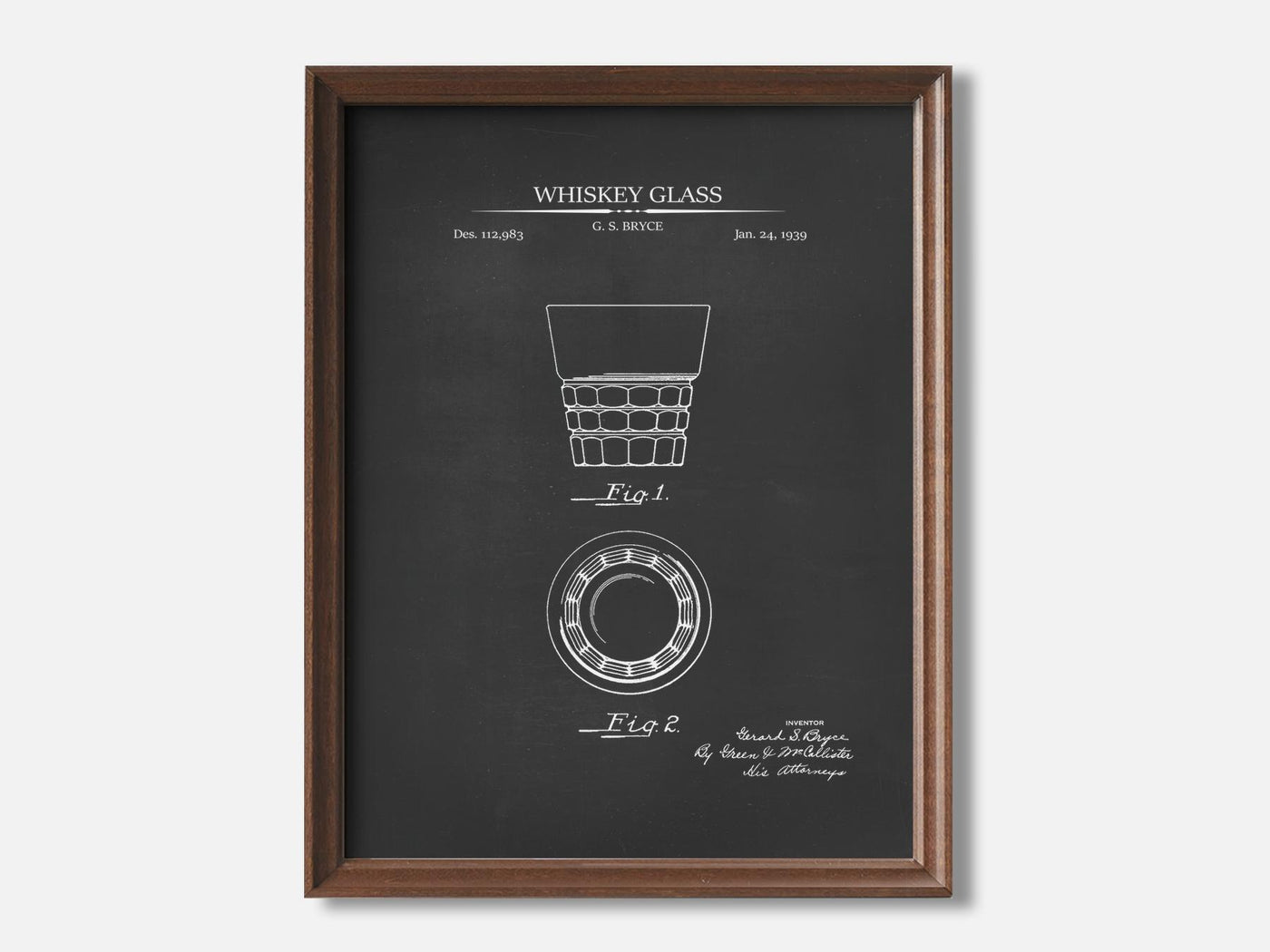 Whiskey Glass 1 Walnut - Chalkboard mockup