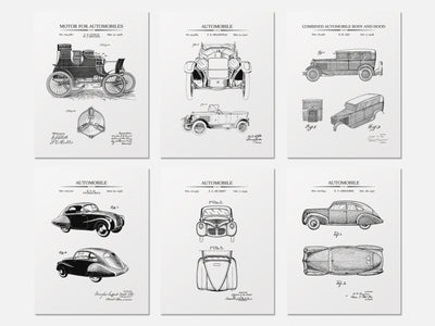 Vintage Car Patent Print Set of 6 mockup - A_t10018-V1-PC_AP-SS_6-PS_5x7-C_whi variant