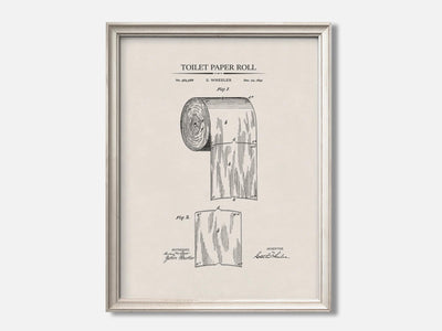 Bathroom Patent Print Set of 3 1 Oat - Ivory mockup