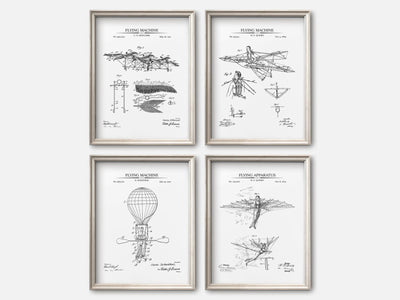 Steampunk Flying Machines Patent Print Set of 4 mockup - A_t10027-V1-PC_F+O-SS_4-PS_5x7-C_whi variant