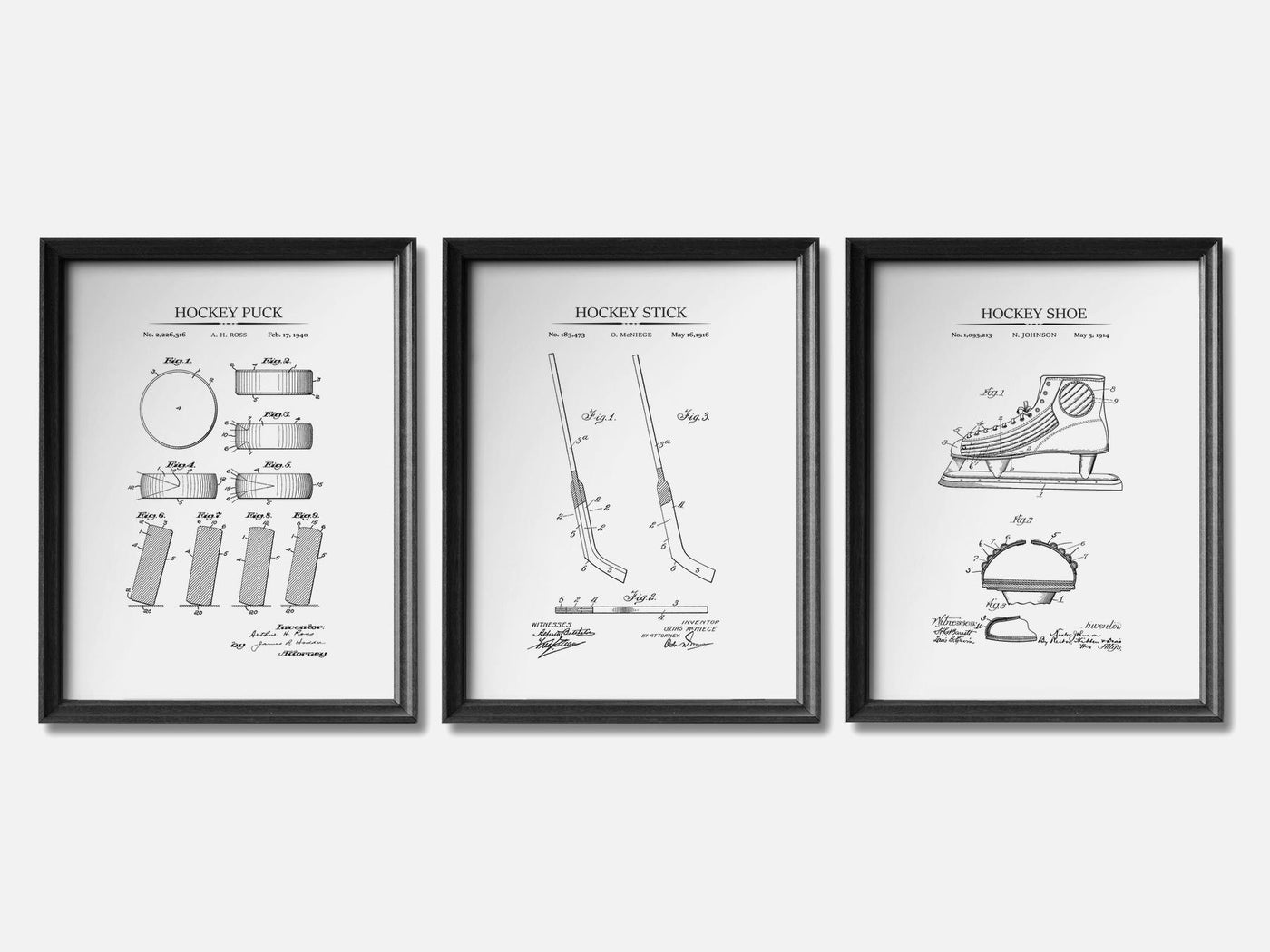Ice Hockey Patent Print Set of 3 mockup - A_t10029-V1-PC_F+B-SS_3-PS_11x14-C_whi variant