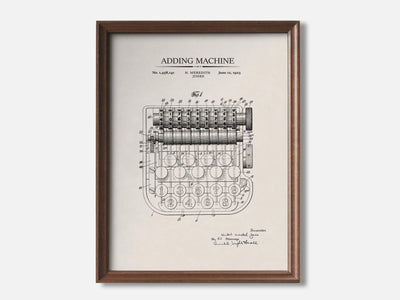 Vintage Calculator Patent Print mockup - A_to3-V1-PC_F+WA-SS_1-PS_5x7-C_ivo variant