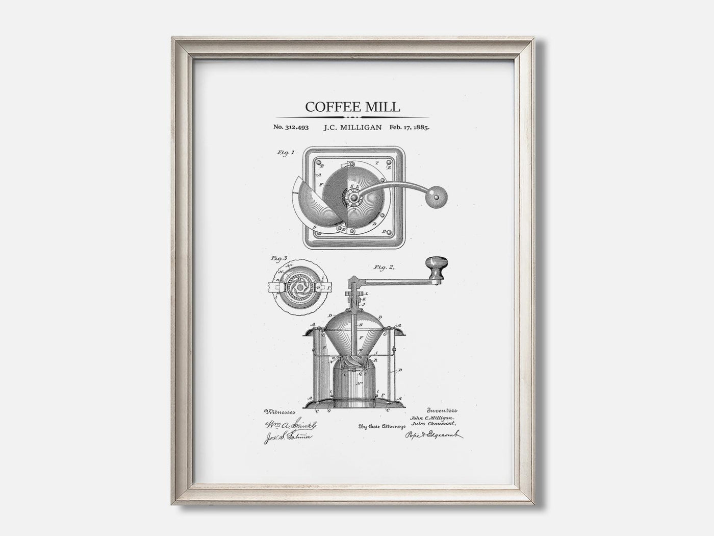 Coffee Mill Patent Print mockup - A_t10002.2-V1-PC_F+O-SS_1-PS_5x7-C_whi variant
