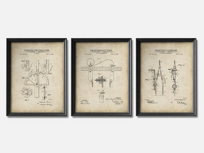 Architect Patent Print Set of 3 mockup - A_t10009-V1-PC_F+B-SS_3-PS_11x14-C_par variant