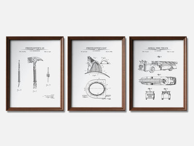 Firefighter Patent Print Set of 3 mockup - A_t10067-V1-PC_F+WA-SS_3-PS_11x14-C_whi variant