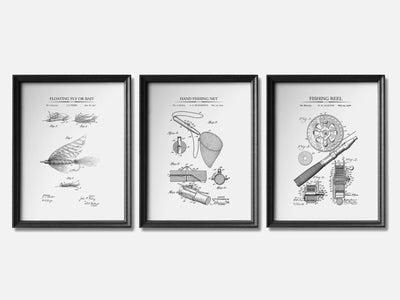 Fishing Patent Print Set of 3 mockup - A_t10071-V1-PC_F+B-SS_3-PS_11x14-C_whi variant