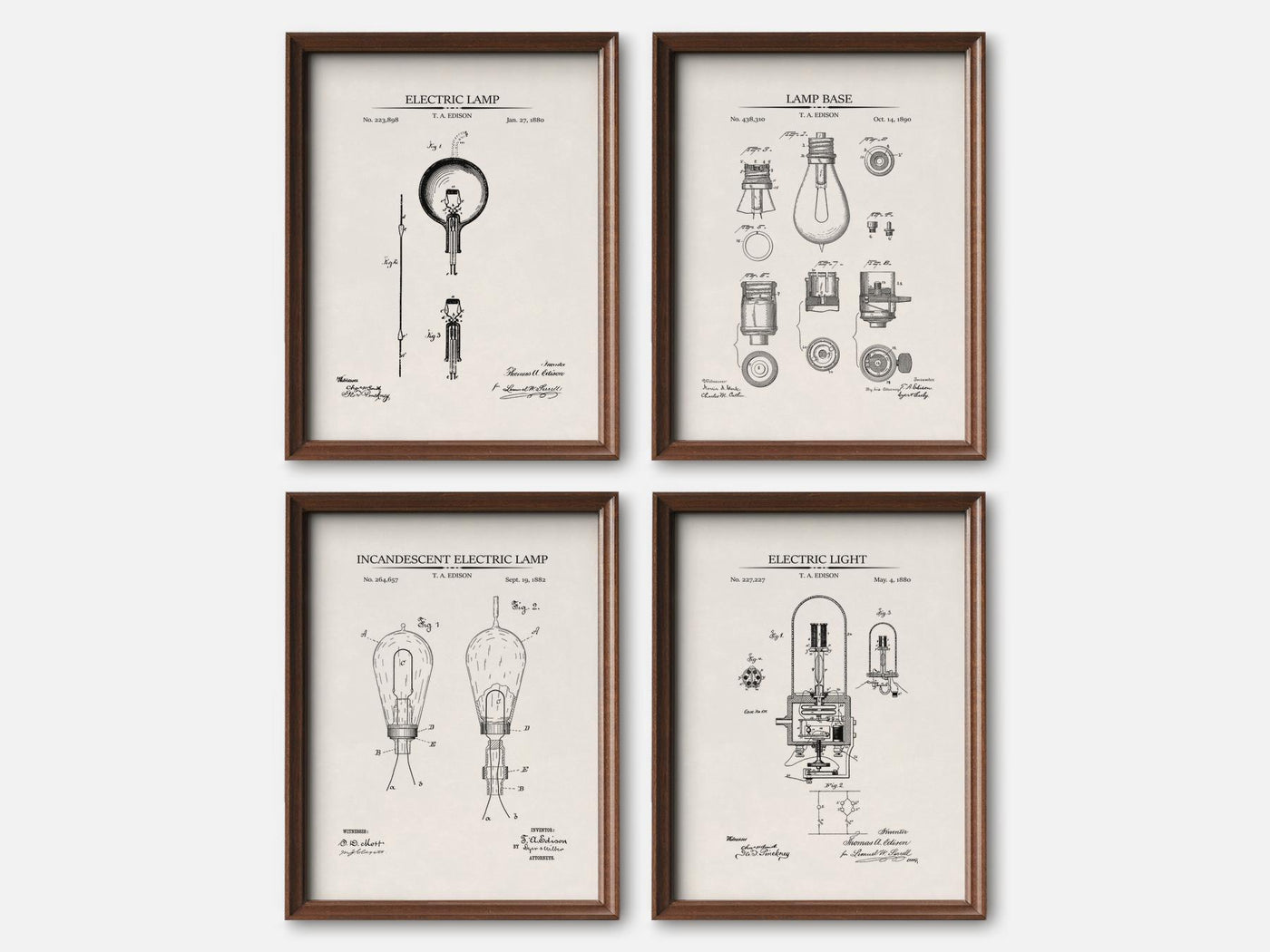 Thomas Edison Patent Print Set of 4 mockup - A_t10024-V1-PC_F+WA-SS_4-PS_5x7-C_ivo variant