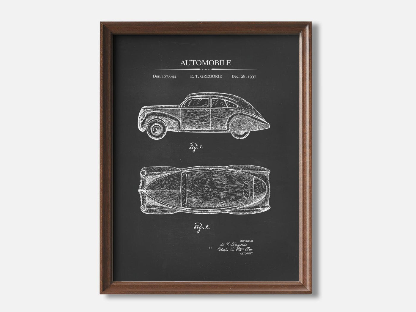 Automobile 1 Walnut - Chalkboard mockup