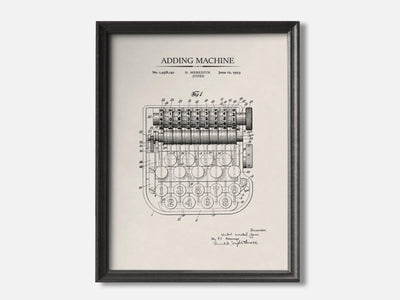 Vintage Calculator Patent Print mockup - A_to3-V1-PC_F+B-SS_1-PS_5x7-C_ivo variant