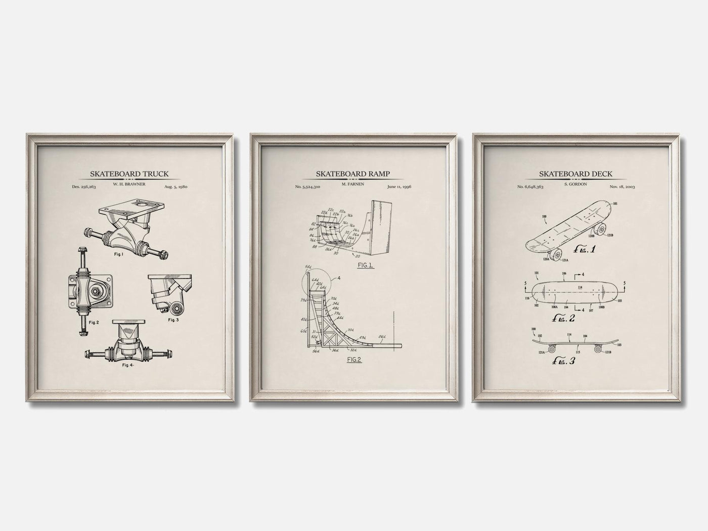 Skateboard Patent Print Set of 3 mockup - A_t10044-V1-PC_F+O-SS_3-PS_11x14-C_ivo variant