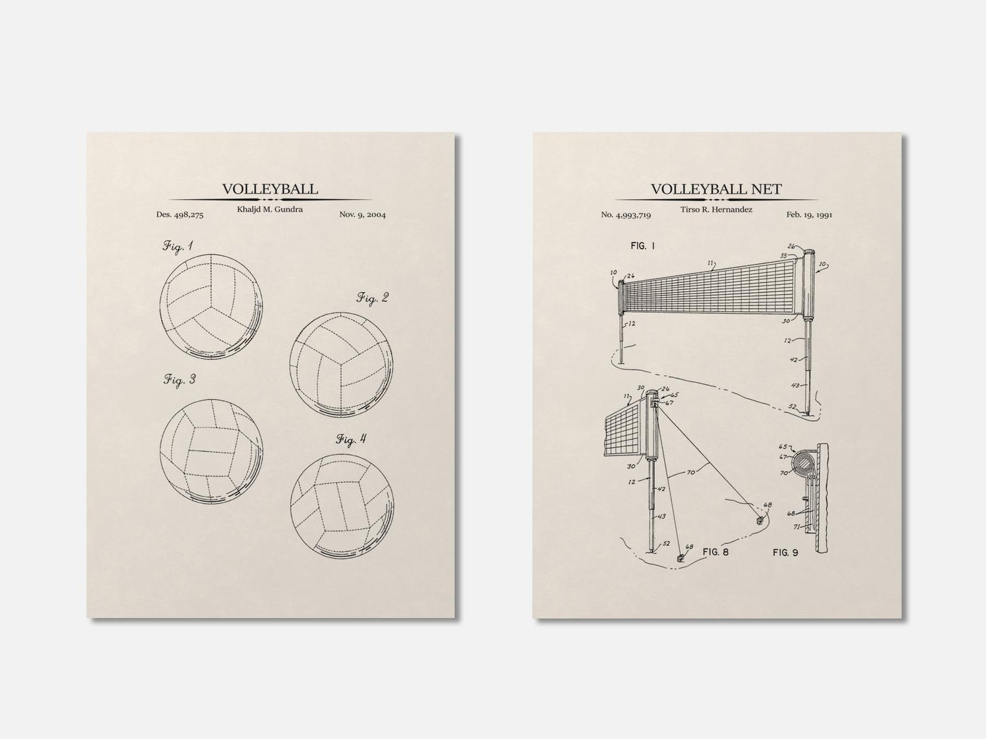 Volleyball Patent Print Set of 2 mockup - A_t10107-V1-PC_AP-SS_2-PS_11x14-C_ivo variant