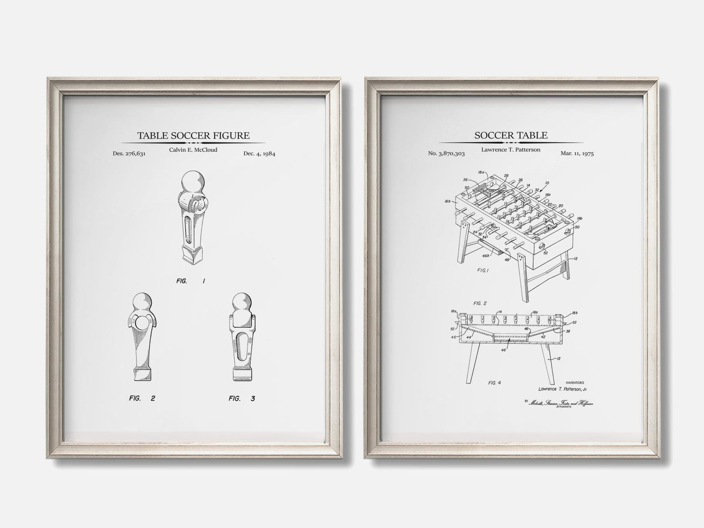 Foosball Patent Print Set of 2 mockup - A_t10098-V1-PC_F+O-SS_2-PS_11x14-C_whi variant