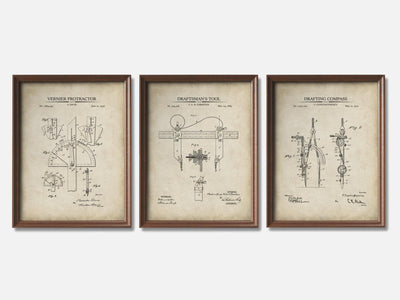 Architect Patent Print Set of 3 mockup - A_t10009-V1-PC_F+WA-SS_3-PS_11x14-C_par variant