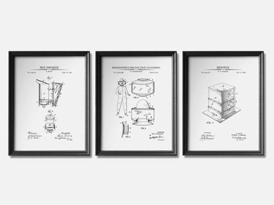 Beekeeping Patent Print Set of 3 mockup - A_t10063-V1-PC_F+B-SS_3-PS_11x14-C_whi variant