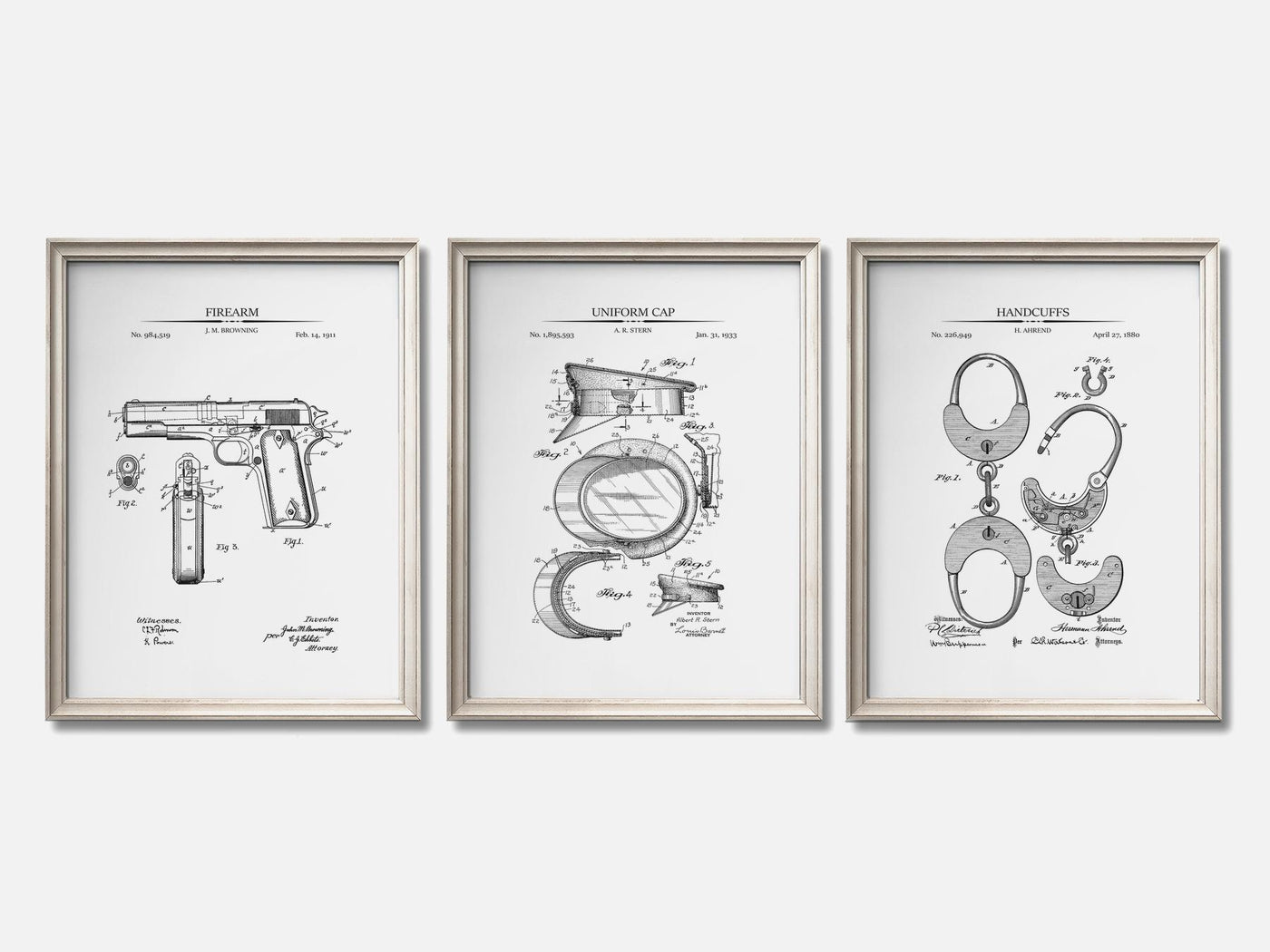 Police Patent Print Set of 3 mockup - A_t10039-V1-PC_F+O-SS_3-PS_11x14-C_whi variant