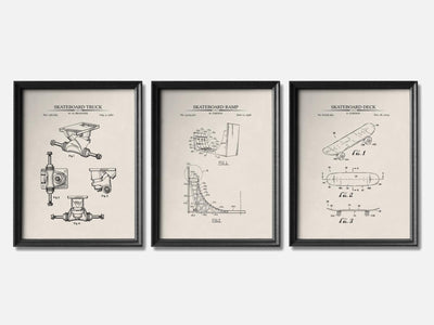 Skateboard Patent Print Set of 3 mockup - A_t10044-V1-PC_F+B-SS_3-PS_11x14-C_ivo variant