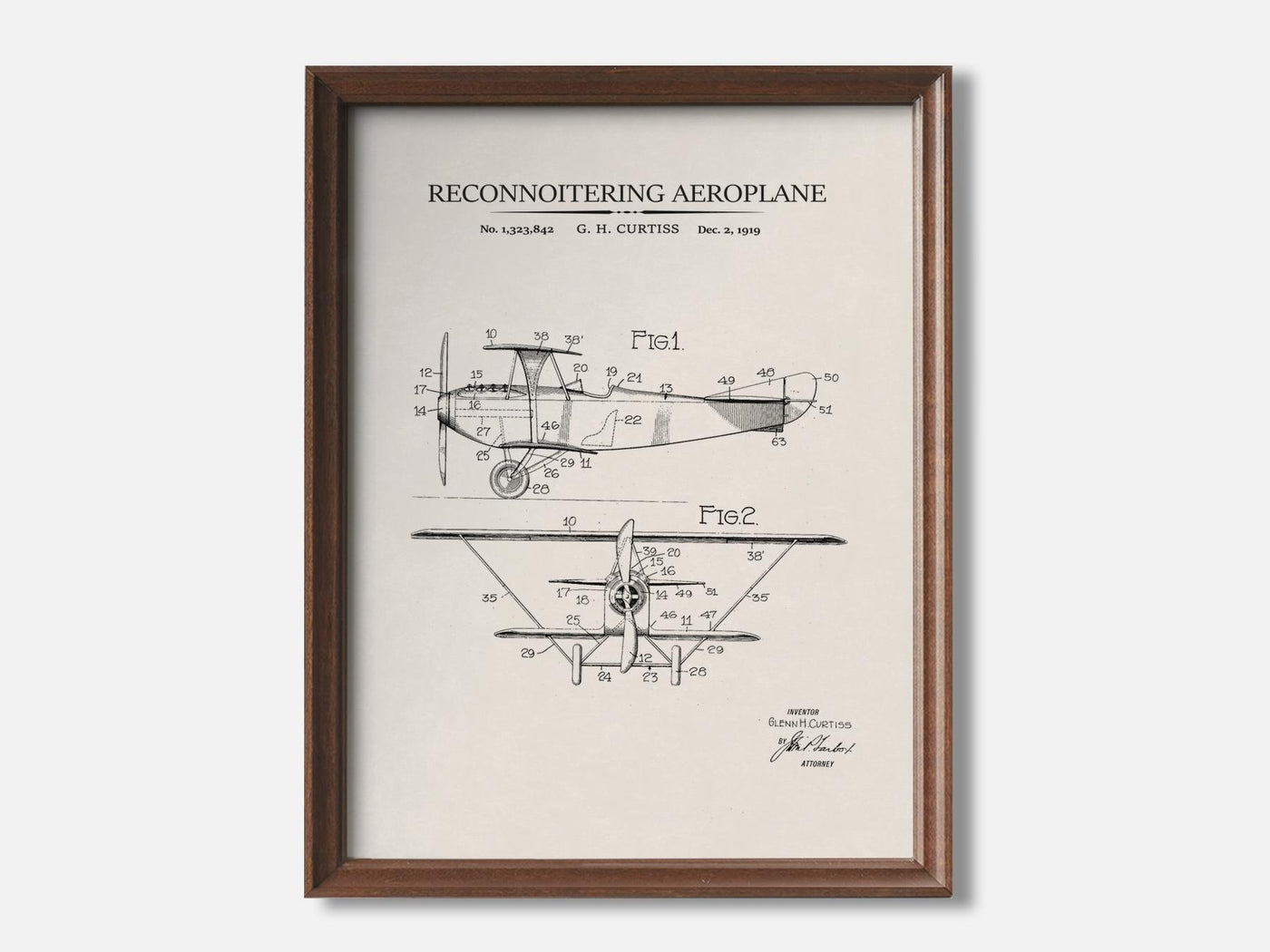 Vintage Airplane Patent Print mockup - A_to1-V1-PC_F+WA-SS_1-PS_5x7-C_ivo variant
