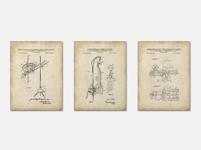 Chiropractic Patent Print Set of 3 mockup - A_t10095-V1-PC_AP-SS_3-PS_11x14-C_par