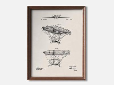 Steampunk Airship Patent Print mockup - A_t10022.3-V1-PC_F+WA-SS_1-PS_5x7-C_ivo variant