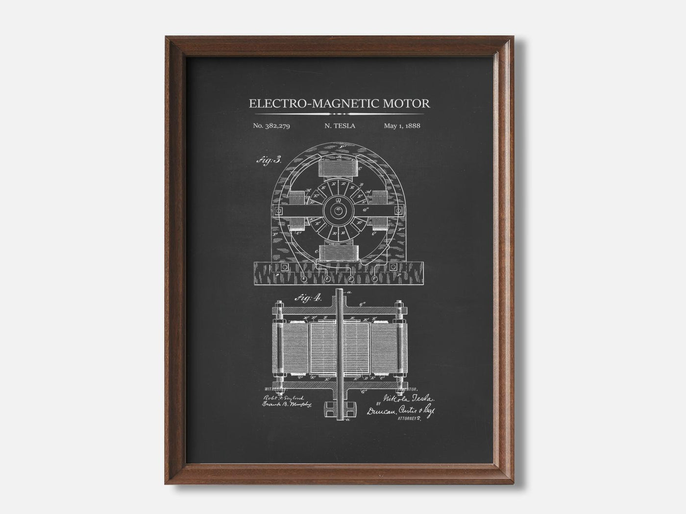 Electro-Magnetic Motor 1 Walnut - Chalkboard mockup