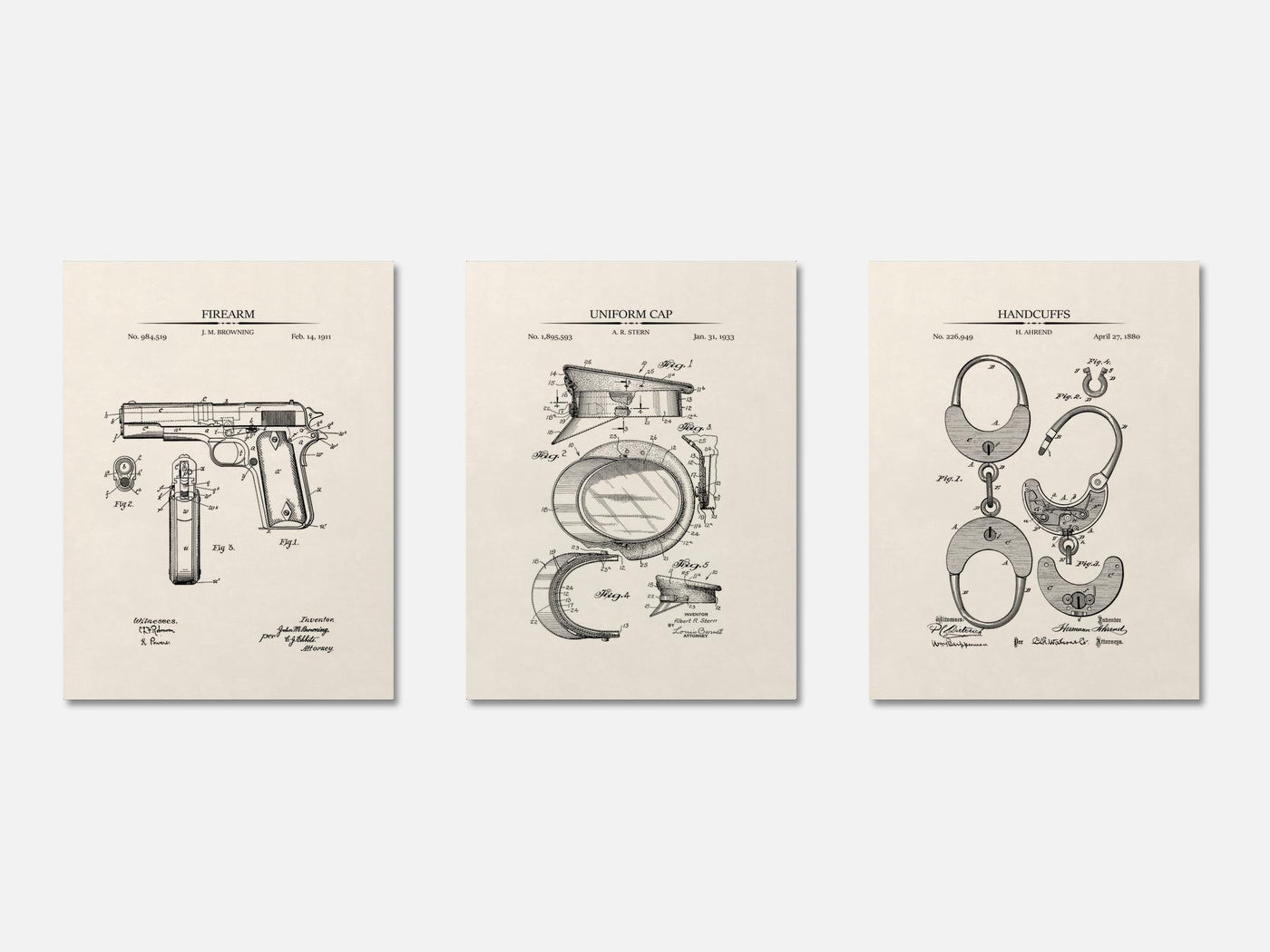 Police Patent Print Set of 3 mockup - A_t10039-V1-PC_AP-SS_3-PS_11x14-C_ivo variant
