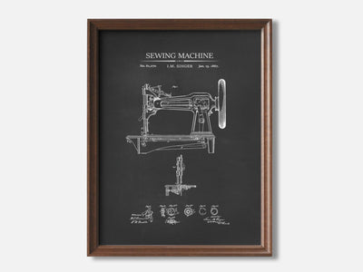 Sewing Machine 1 Walnut - Chalkboard mockup