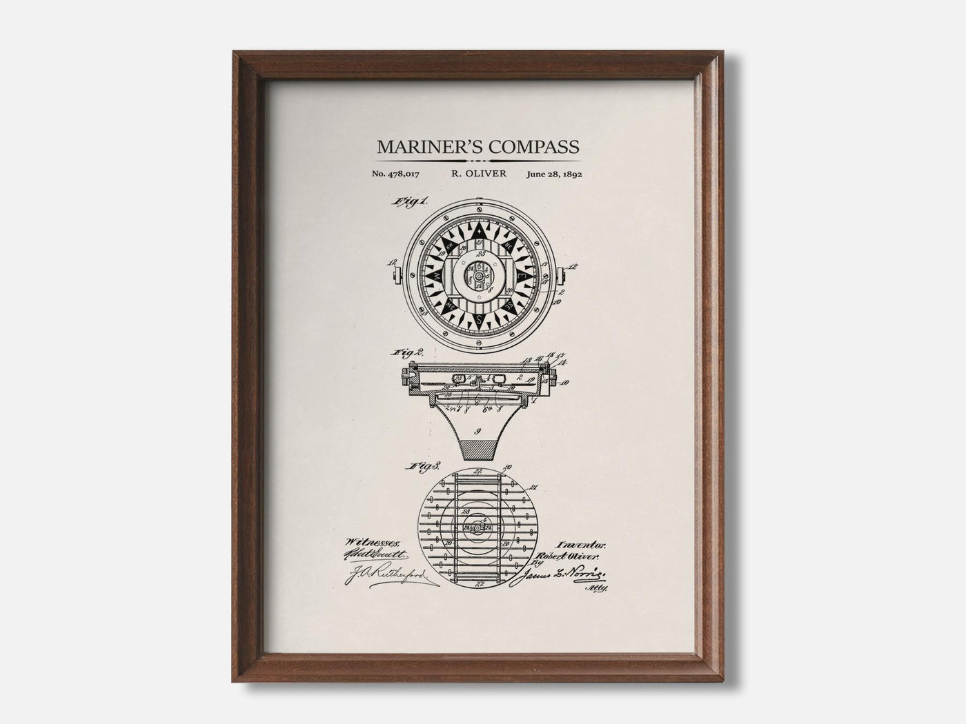 Mariner's Compass Patent Print mockup - A_to5-V1-PC_F+WA-SS_1-PS_5x7-C_ivo variant
