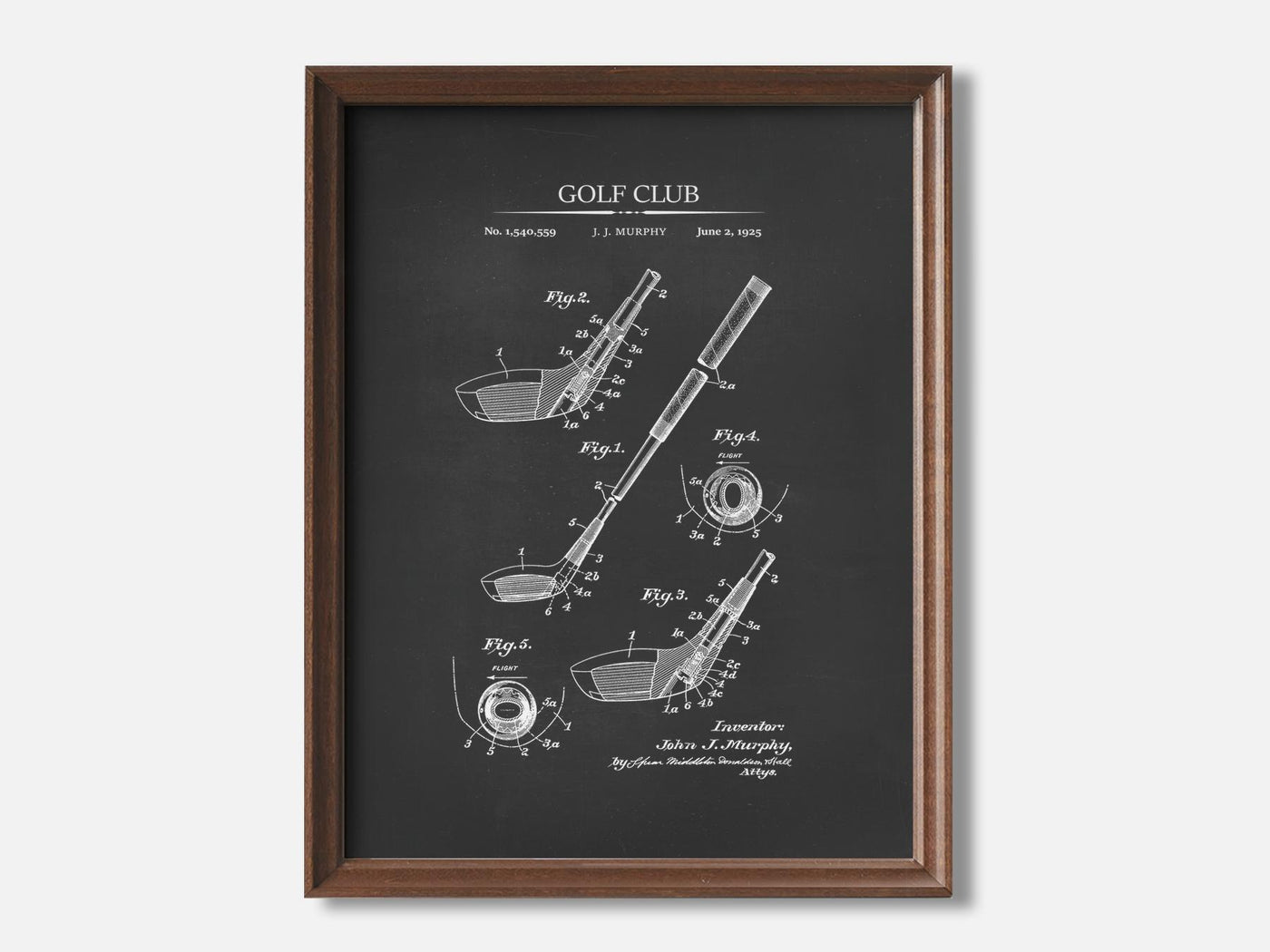 Golf Club 1 Walnut - Chalkboard mockup