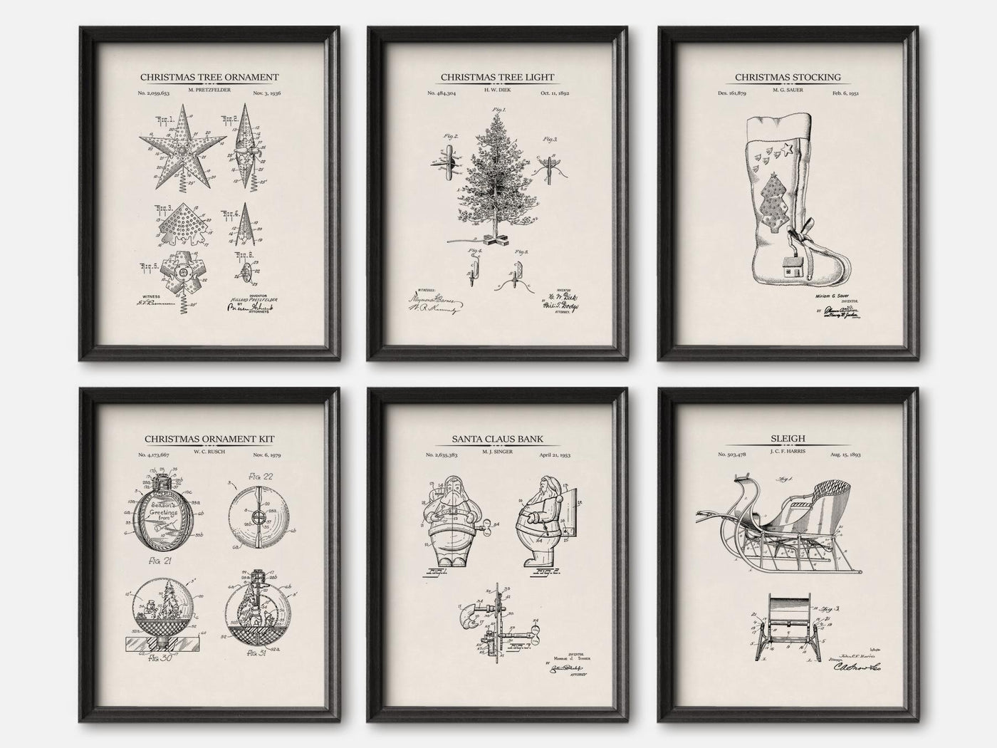 Christmas Patent Print Set of 6 mockup - A_t10126-V1-PC_F+B-SS_6-PS_5x7-C_ivo variant