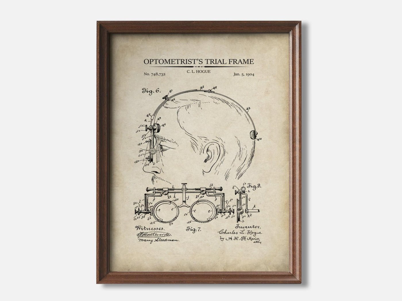 Optometrist's Trial Frame 1 Walnut - Parchment mockup