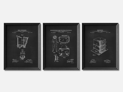 Beekeeping Patent Print Set of 3 mockup - A_t10063-V1-PC_F+B-SS_3-PS_11x14-C_cha variant