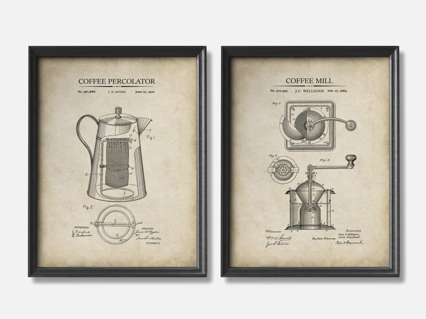 Coffee Patent Prints - Set of 2 mockup - A_t10002-V1-PC_F+B-SS_2-PS_11x14-C_par variant