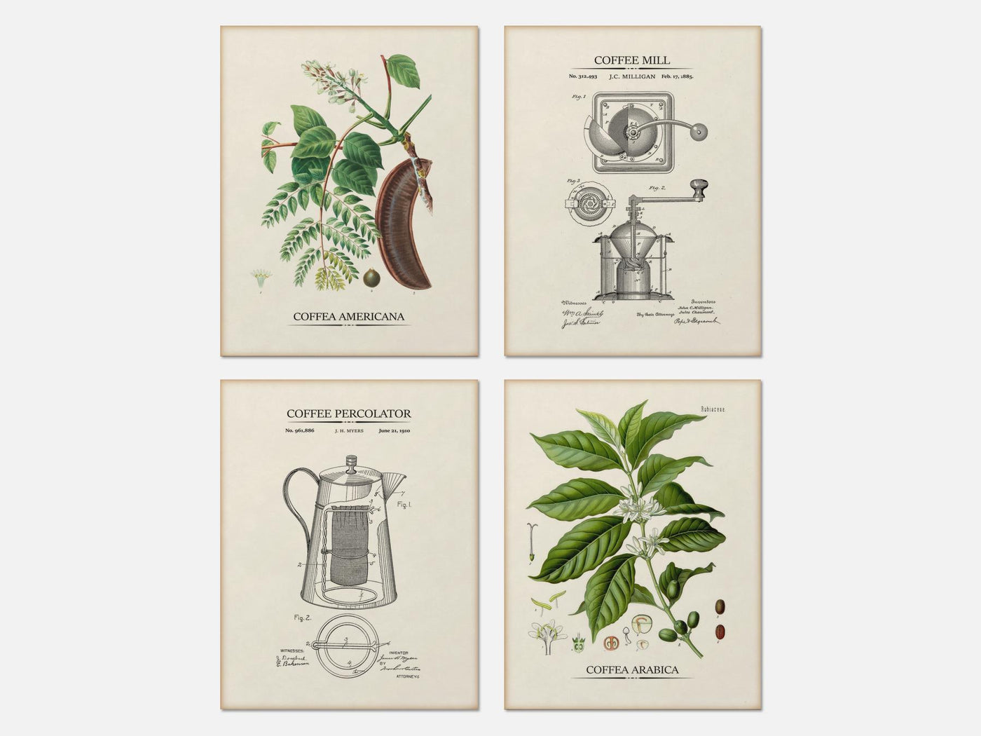 Vintage Coffee Print Set of 4 mockup - A_ms3-V1-PC_AP-SS_4-PS_5x7-C_lpa variant