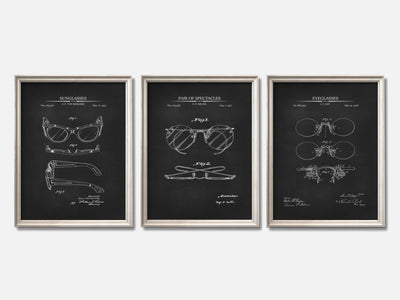 Vintage Eyeglasses - Patent Print Set of 3 mockup - A_t10121-V1-PC_F+O-SS_3-PS_11x14-C_cha variant