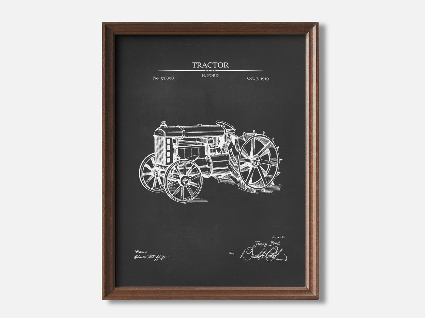 Tractor 1 Walnut - Chalkboard mockup variant