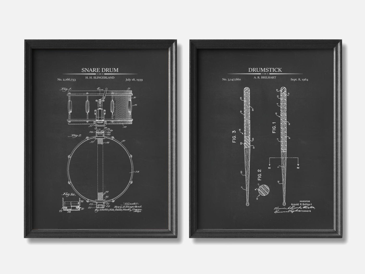 Drum Patent Print Set of 2 mockup - A_t10162-V1-PC_F+B-SS_2-PS_11x14-C_cha variant