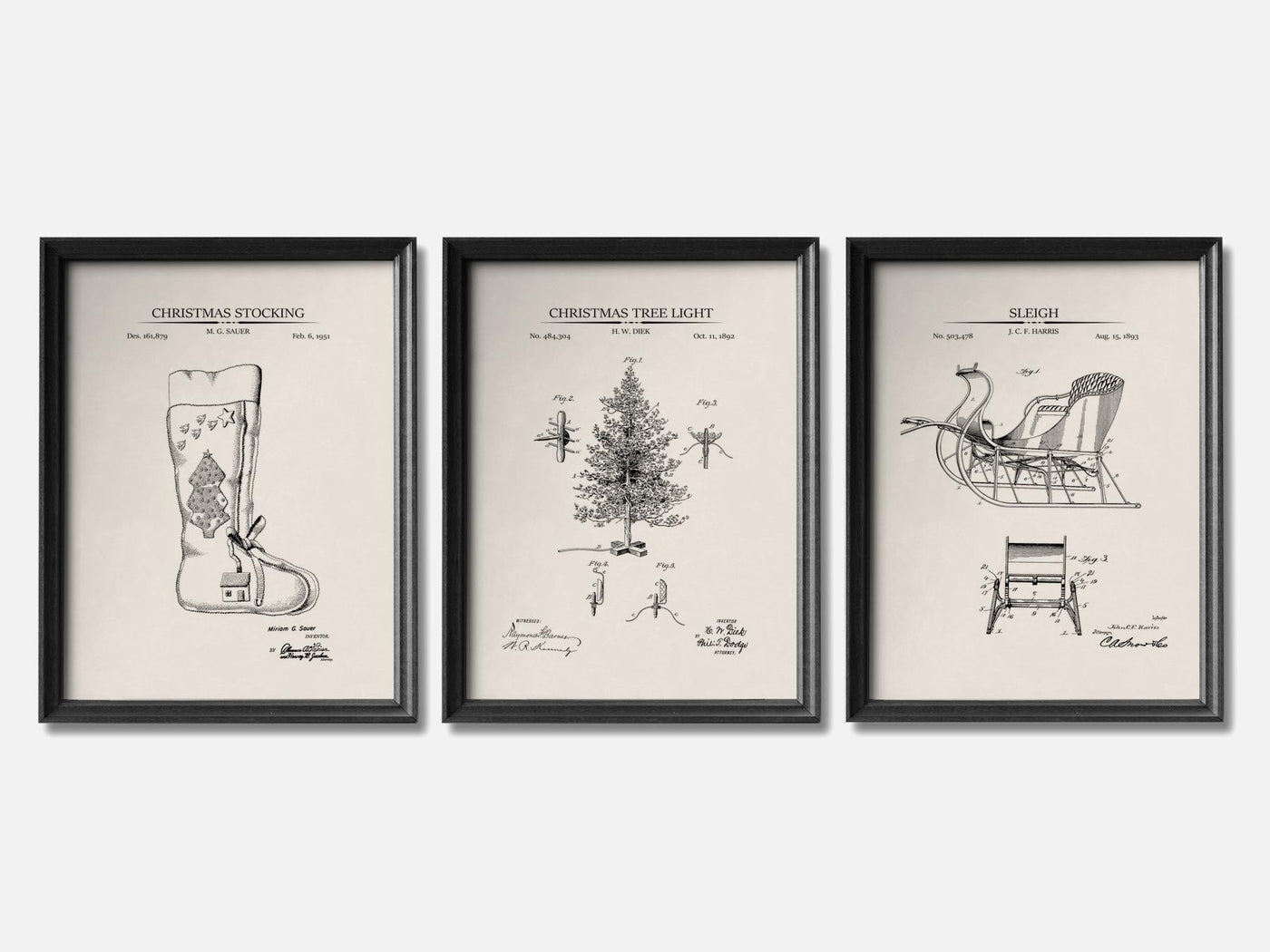 Christmat Patent Print Set of 3 mockup - A_t10019-V1-PC_F+B-SS_3-PS_11x14-C_ivo variant