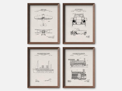 Vintage Vehicle Patent Print Set of 4 mockup - A_t10166-V1-PC_F+WA-SS_4-PS_5x7-C_ivo variant